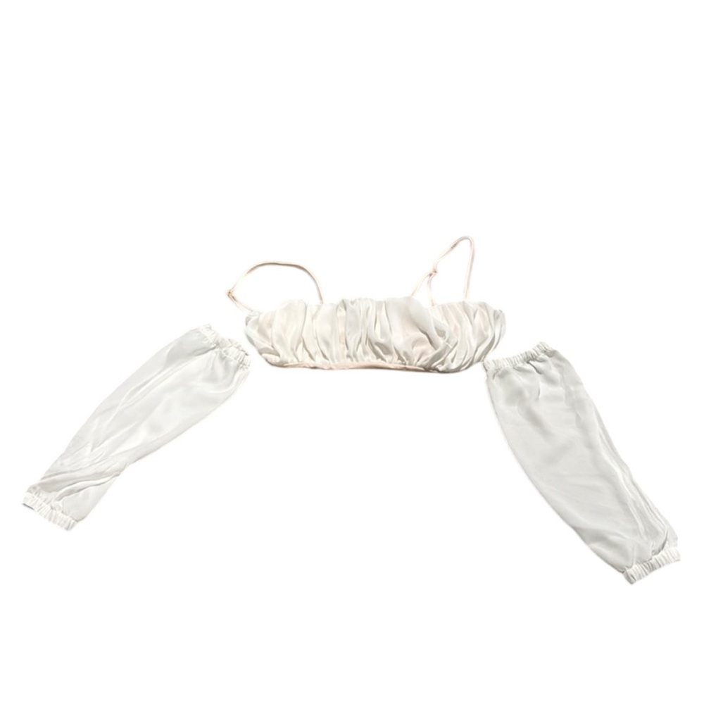 Akalia Swimwear White Three Piece Bikini Top
